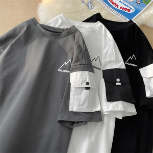 C210-T381-P50港风宽松纯棉印花短袖T恤,男装T恤,电商C409