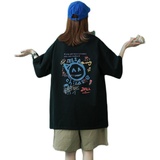 A331-T121-特P20中性风宽松圆领印花T恤，男装T恤，电商C409