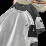 C210-T381-P50港风宽松纯棉印花短袖T恤，男装T恤，电商C409