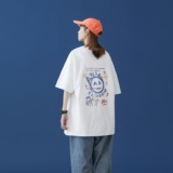 A331-T121-特P20中性风宽松圆领印花T恤，男装T恤，电商C409