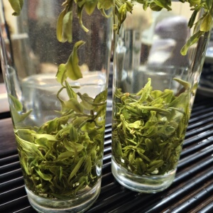连云港赣榆特产夹山绿茶手工炒制