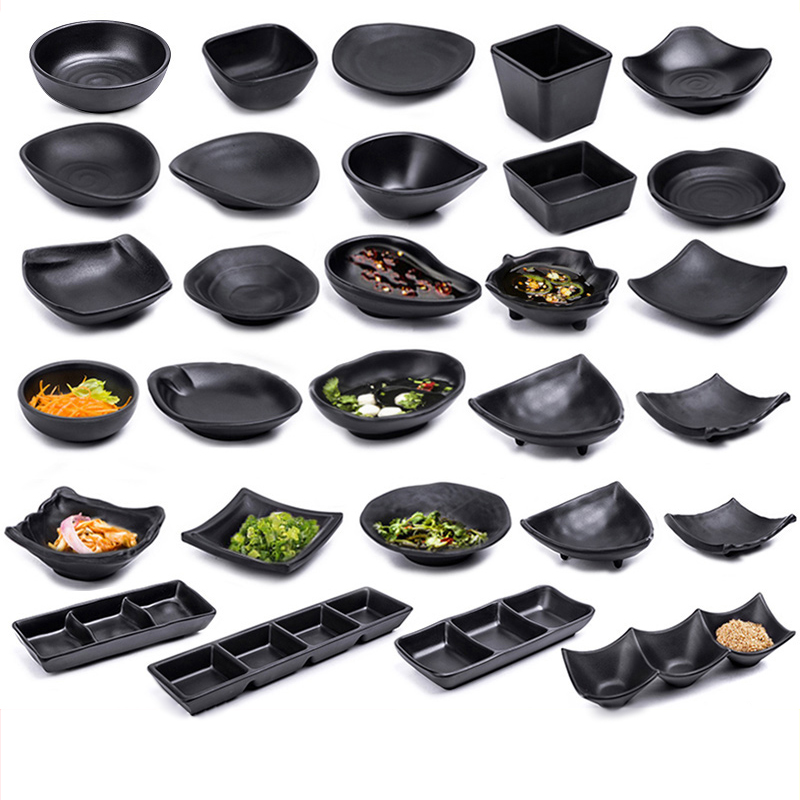 密胺塑料味碟烤肉蘸料火锅黑色