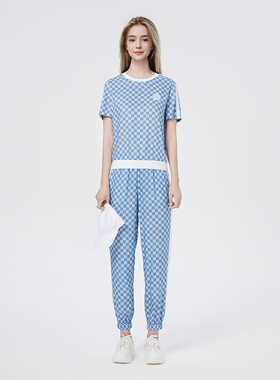 雅格上美 春夏新款女士时尚休闲短袖套装 A25CF16J36/A25CF20J35