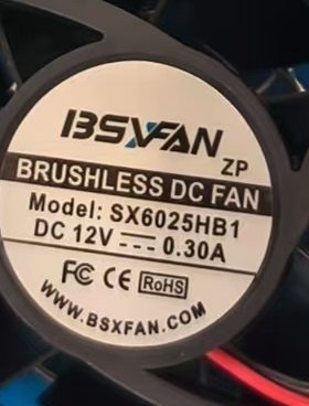 BSXFAN SX6025HB1 DC12V 0.30A 6025 6CM 60*60*25MM散热风扇