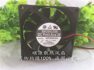 三洋 8CM厘米 109P0848C604 20MM 48V机箱散热风扇24V 进口原装