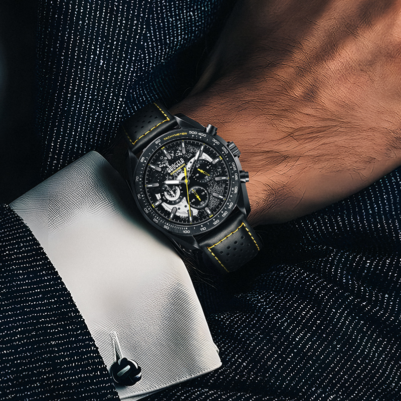 宝格拉BAOGELA新款男士手表皮带防水夜光多功能运动时尚月球手表