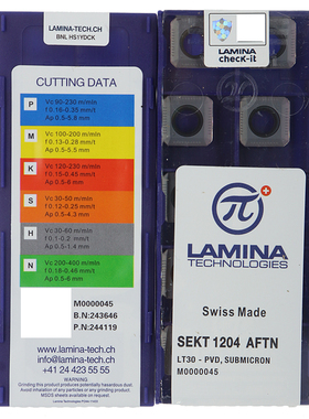 瑞士拉米纳/林妮娜数控刀片 SEKT1204AFTN LT30