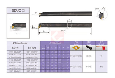 95度高速钢内孔抗震刀杆 H08K/H10K/H12M/H16Q/H20R-SDUCR07/11