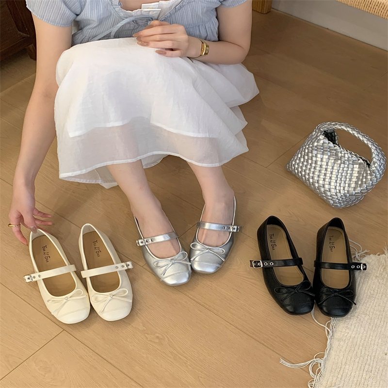 法式平底蝴蝶结玛丽珍单鞋女2026春季新款百搭配裙子软底芭蕾舞鞋,女鞋,浅口单鞋,淘宝优惠券,粉丝福利购,淘宝优惠卷