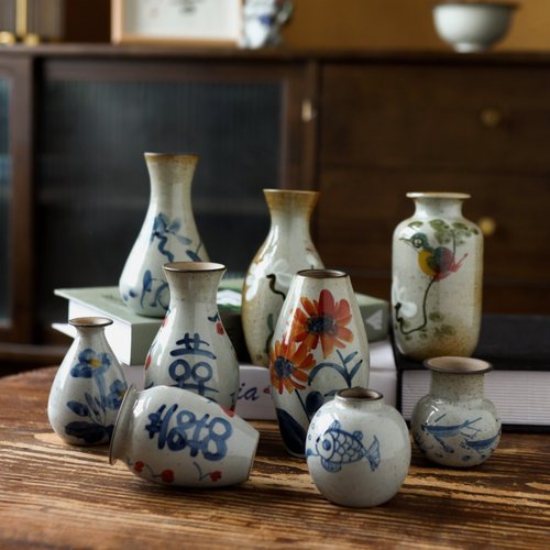 客厅家居装饰品插干花器粗陶复古