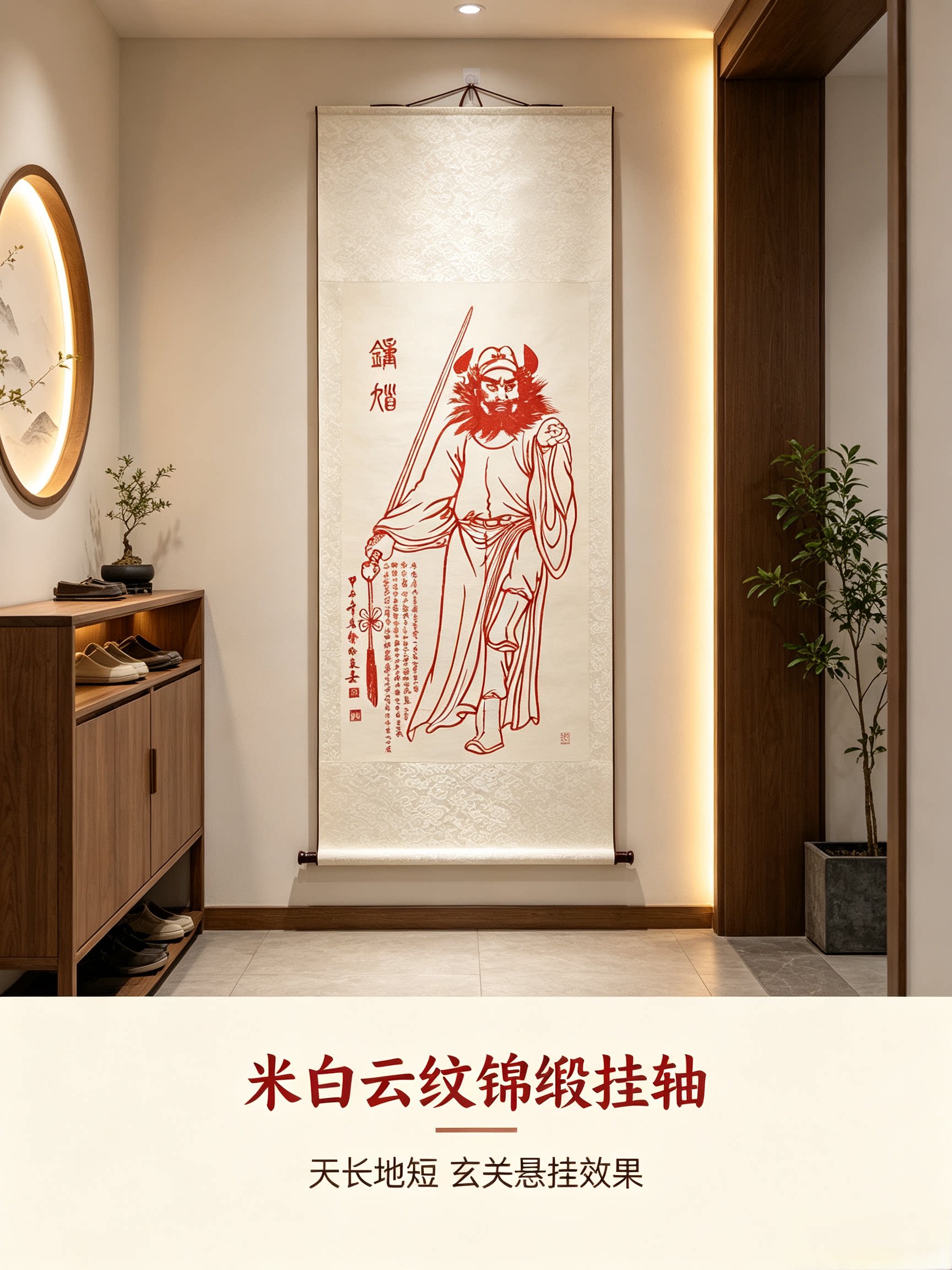 钟馗拓片纯手工西安碑林拓片新中式玄关国风禅意装饰竖版文化礼品
