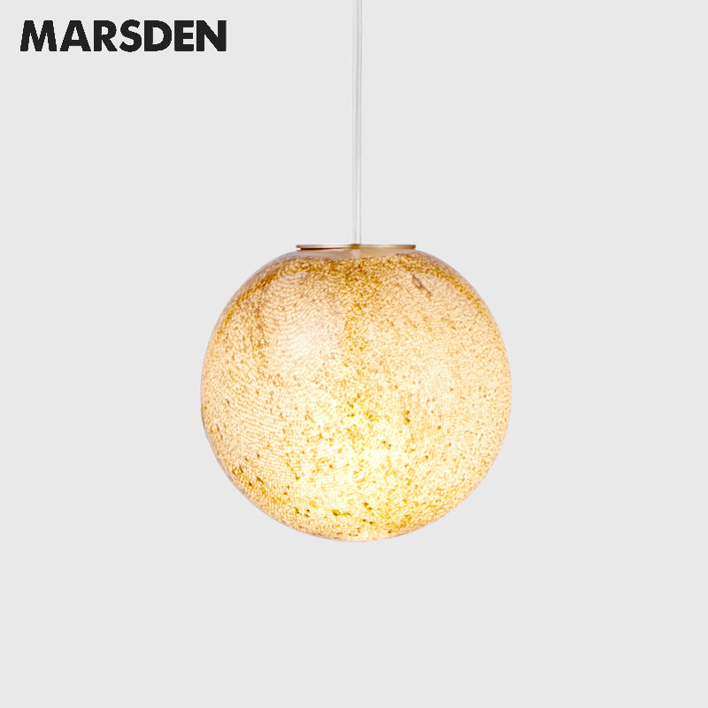 马斯登单头手工玻璃吊灯 卧室小吊灯 卧室灯书房艺术灯餐厅艺术灯