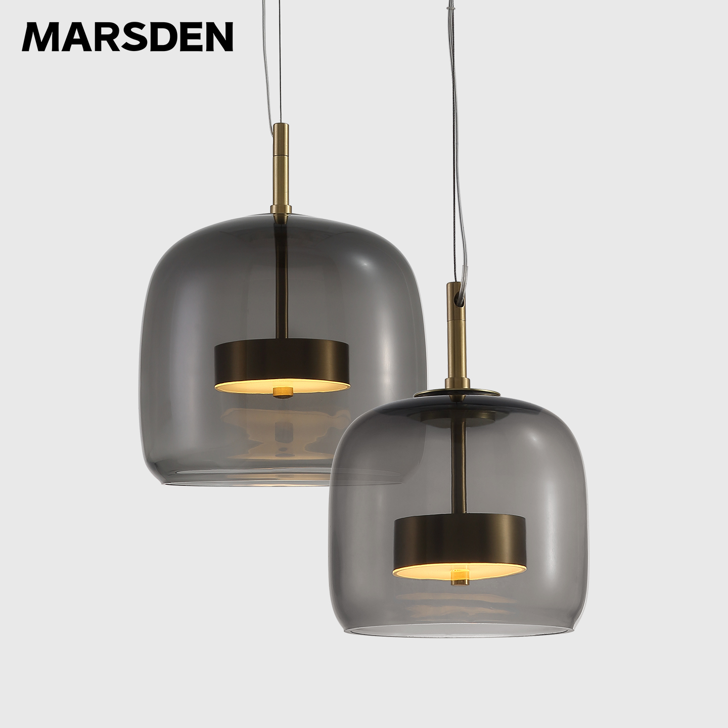 马斯登全铜餐厅吊灯现代简约玻璃