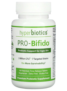 美国Hyperbiotics合百益PRO-Bifido 50岁以上益生菌60片缓释肠溶