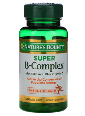 现货美国 Nature's Bounty Super B-Complex 超级B族维生素 150片