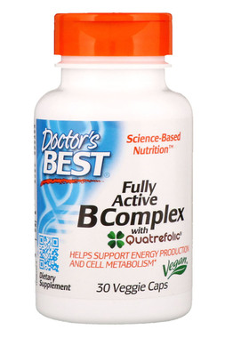 美国Doctor s Best B族 全谱 活性复合维生素 B Complex 30/60粒