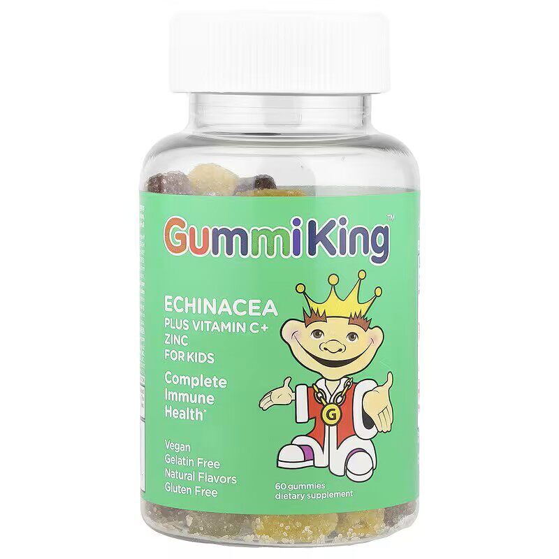 美国Gummi King 紫锥菊+维生素C+锌 儿童免疫配方 60粒软糖