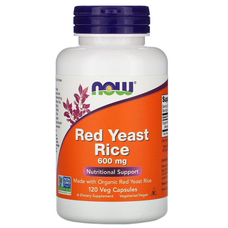 美国 Now Foods Yeast Rice 红曲米 600mg 120粒胶囊