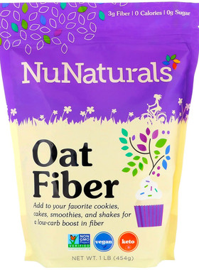 美国 NuNaturals Oat Fiber 燕麦纤维 454克 生酮 0热量无糖膳食