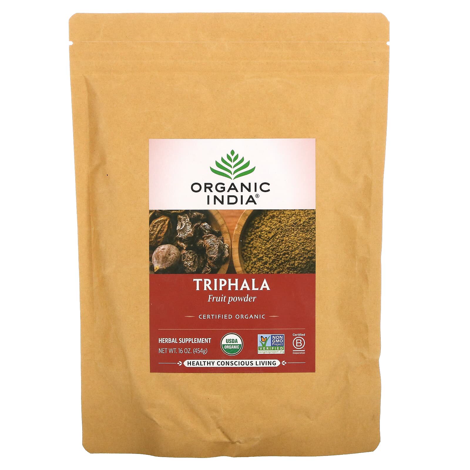Organic India印度醋栗诃梨勒毗黎勒三果宝果粉Triphala powder