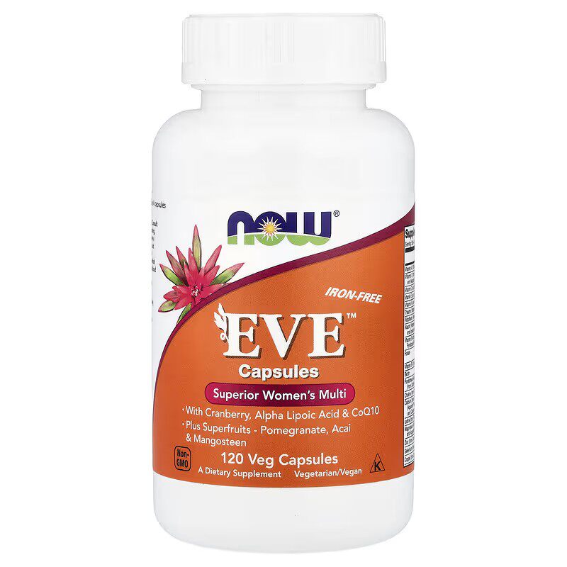 美国 Now Foods EVE 高级女士综合素食营养素维生素120粒 不含铁