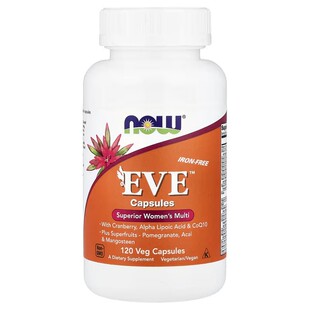 EVE高级女性综合素食营养素维生素120粒 Foods 不含铁 Now 美国