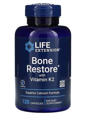 美国Life Extension骨骼营养维生素D K2 钙镁锌120粒Bone Restore
