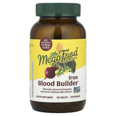美国 MegaFood Blood Builder 含铁营养片多种维生素气血片 180片