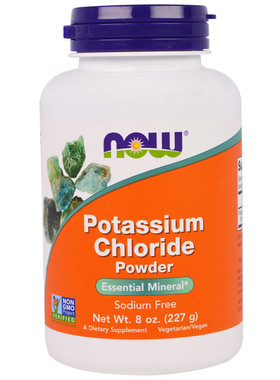 美国 Now Foods  potassium chloride 医药级氯化钾粉电解质227克