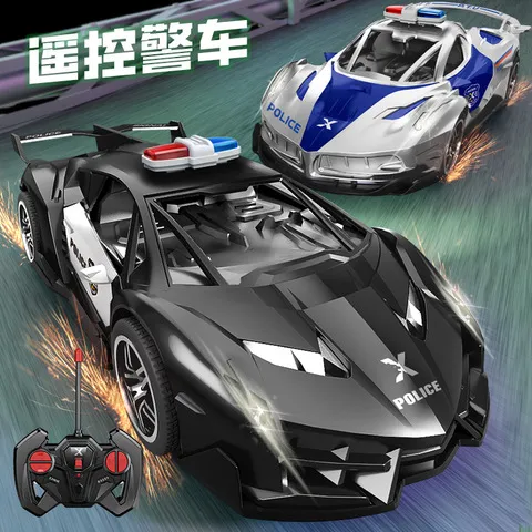 岁玩具遥控开车门1四通漂移电动6-12rc警车22遥控汽车充电可: