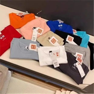 T恤圆领库11色糖果带标彩色同款 优家发货 U家男女MJUnIqIoU短袖