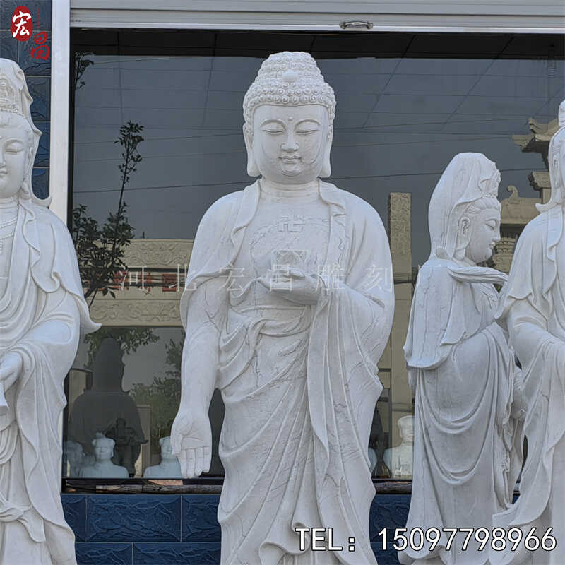 汉白玉石雕滴水观音雕像 人物雕塑石像 寺庙祠堂户外大型寺院佛像