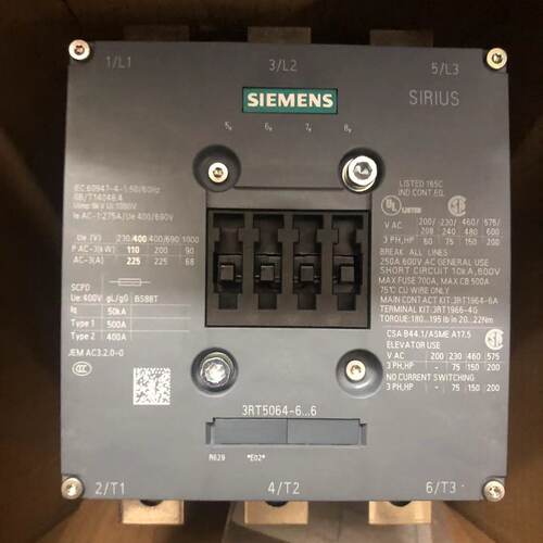原装正品西门子交直流接触器LISTED165C 275A 3RT5064-6...6