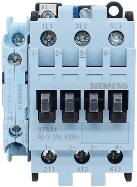 原装西门子接触器AC-3 32A 400V/AC-1 42A 3TS34 11-0X 1N0+1NC图片