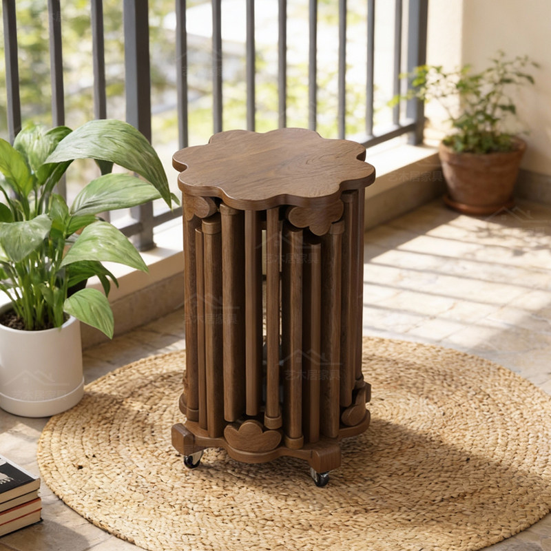 实木创意花边矮凳客厅阳台装饰凳可移动小凳子叠叠凳家里备用凳