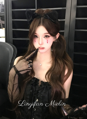 暗夜猫女*万圣节黑丝蕾丝猫耳朵发箍女cos装扮拍照头箍纯欲风发饰