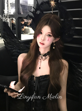 堕落天使*暗黑风精灵翅膀羽毛cosplay万圣节服装饰女穿搭套装道具