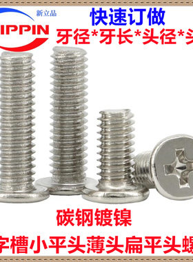 镀镍十字扁平头薄头扁头小头小平头螺丝M1M1.2M1.4M1.6M1.7M2M3M4
