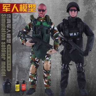 二战特种警察模型特种兵玩具部队兵人战士吃鸡手办关节可动带武器