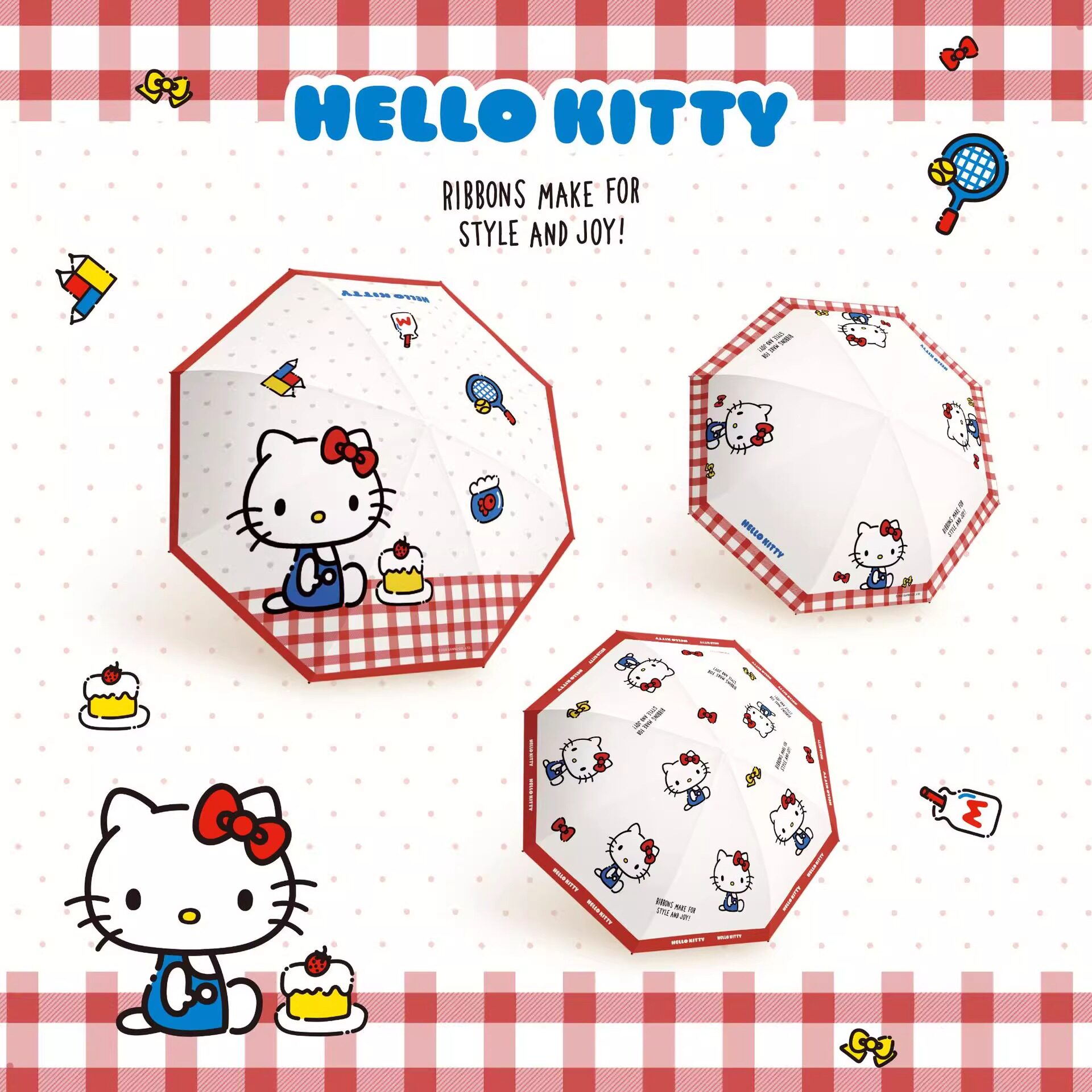 三丽鸥HelloKitty三折8骨手开卡通可爱雨伞黑胶晴雨两用防紫外线,婴童用品,儿童雨伞/防晒伞,淘宝优惠券,粉丝福利购,淘宝优惠卷