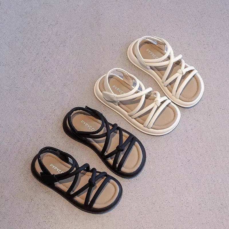 真皮女童凉鞋2026夏季新款儿童爆款女孩公主鞋中大童软底罗马鞋子