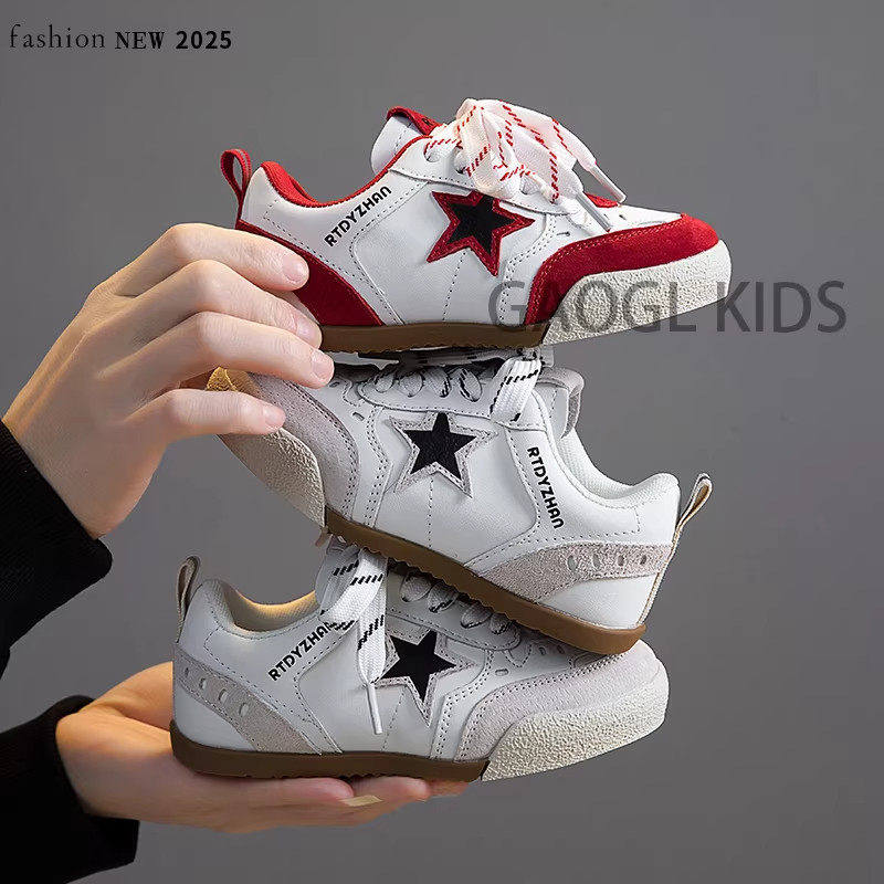 儿童板鞋2026春秋季新款韩版女童鞋子星星鞋男童运动鞋真皮休闲鞋