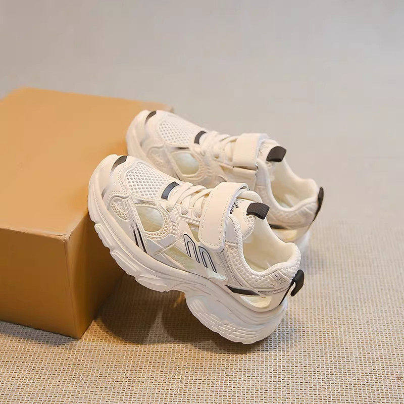 真皮儿童网鞋2026春夏新款男童运动凉鞋女童镂空透气老爹鞋休闲鞋