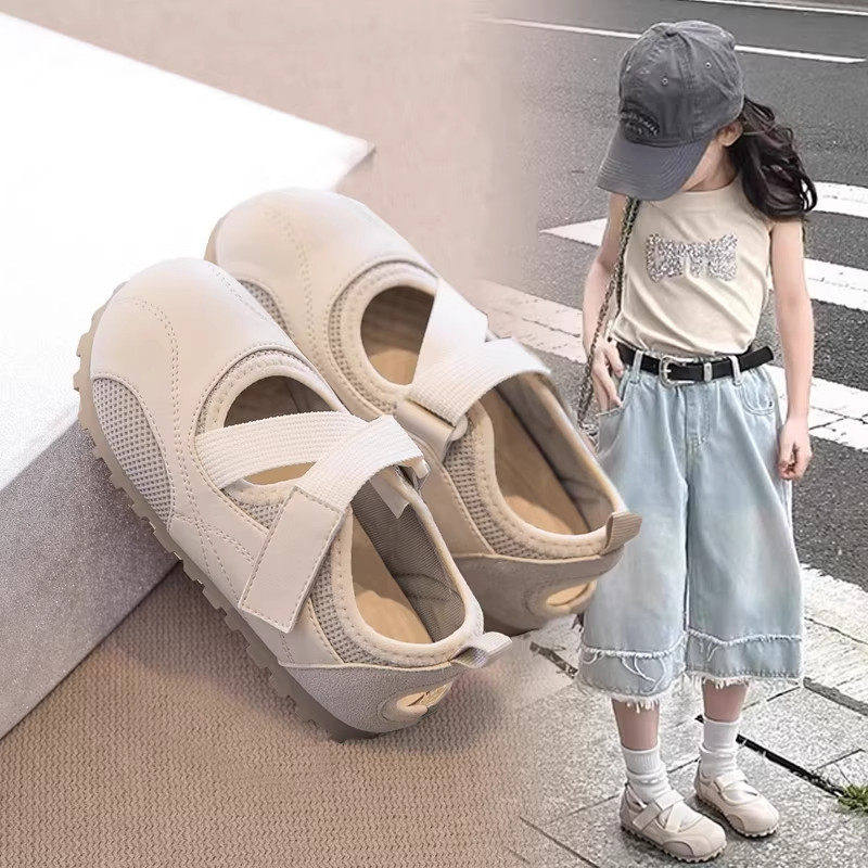 女童芭蕾德训鞋2026春秋玛丽珍运动鞋小白鞋宝宝凉鞋幼儿园室内鞋