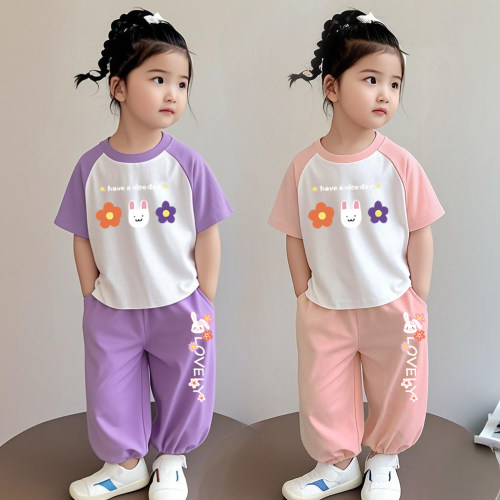 女童纯棉夏装短袖两件套