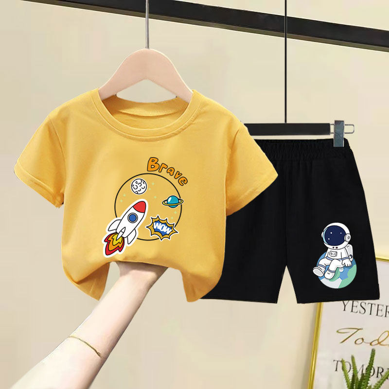 儿童夏季装纯棉短袖短裤套装男女童洋气薄款T恤宝宝中小童两件套