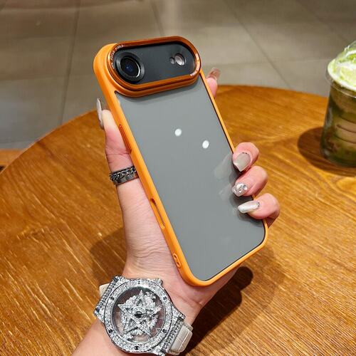 精孔镜头适用苹果17Air手机壳17promax五金镜框磨砂软边框iPhone16pro简约iPhone15promax硬壳14pm防摔13/12