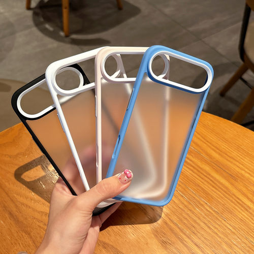 马卡龙肤感磨砂适用于iPhone17Air手机壳高级感苹果17promax创意时尚16promax防摔情侣15/14pro个性13/12/11