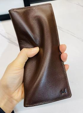 新款软牛皮钱包男青年时尚复古风帅气百搭长款钱包蒙娜丽莎男包棕