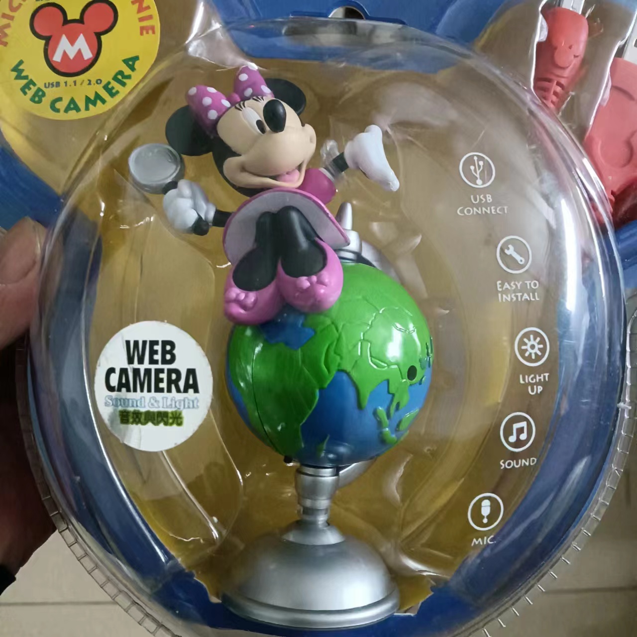 迪士尼WEB CAMERA米妮 USB 1.2 / 2.0 网络摄像头 音效闪光稀有款
